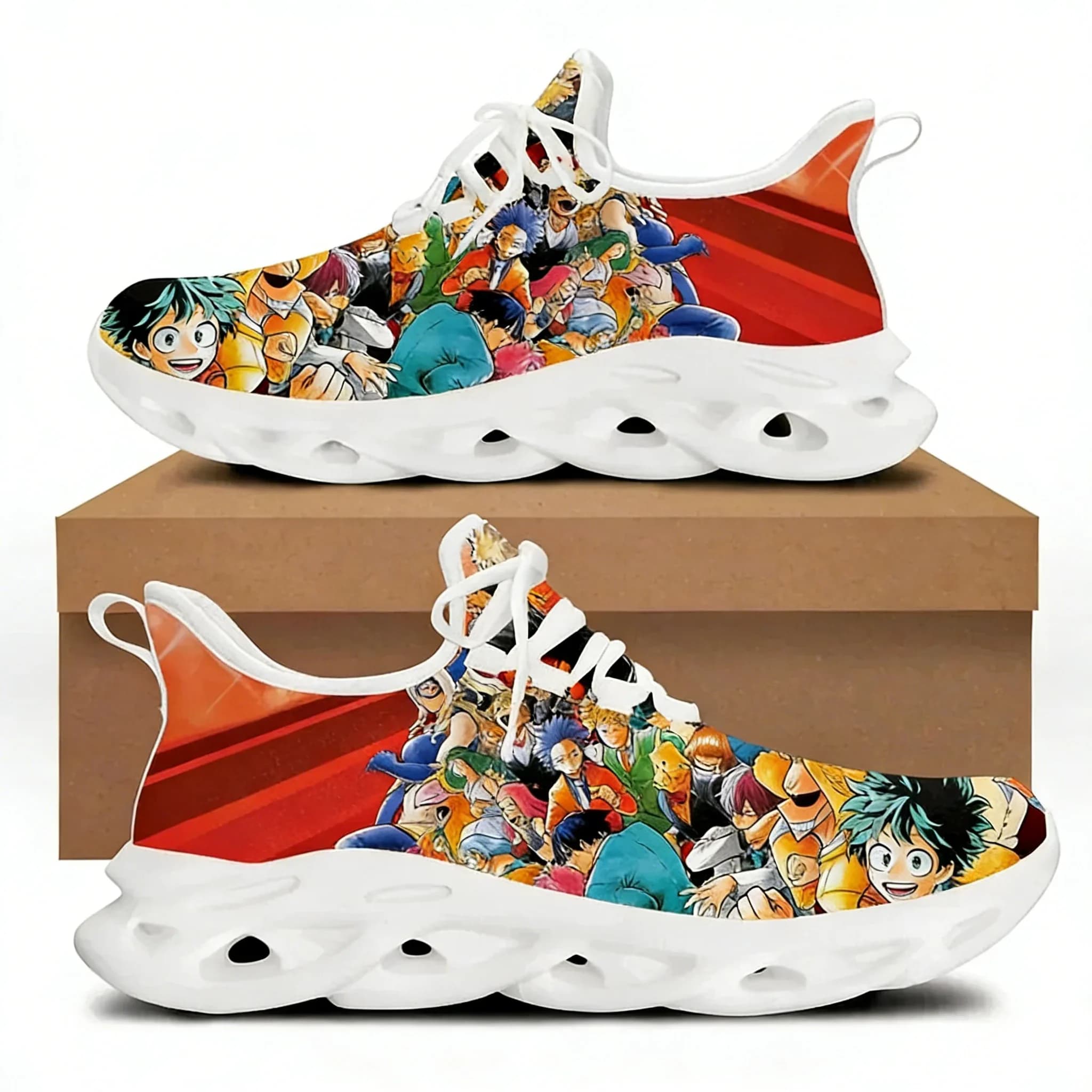 Scarpe casual con stampa anime giapponese My Hero Academia per uomo, sneakers da passeggio traspiranti con lacci, Tenis De Mujer