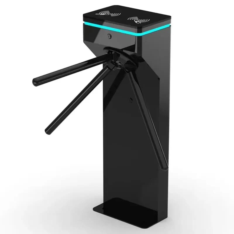 Tornello Verticale a Treppiede con Sistema di Controllo Accessi Rotante a Impronta Digitale, Scanner Barcode e Lettore Biglietti