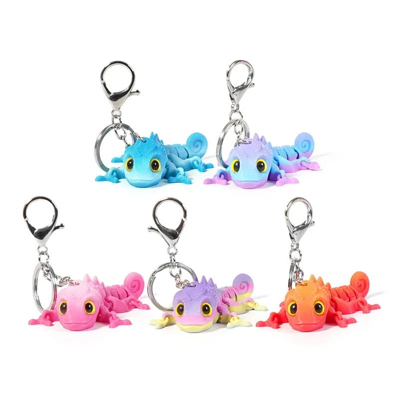 Cartone animato 3D stampato drago portachiavi giunti mobili zaino creativo decorazione accessori regali unici con ciondolo figurine
