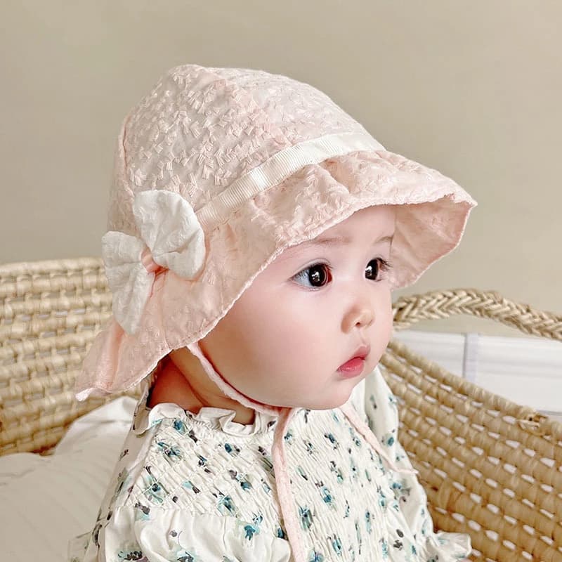 Principessa Baby Bow Cappello da pescatore Volant in pizzo Ragazze Protezione solare Berretto da bacino Sottile Estate Bambino Cappelli da sole Visiere per bambini 6-18 mesi