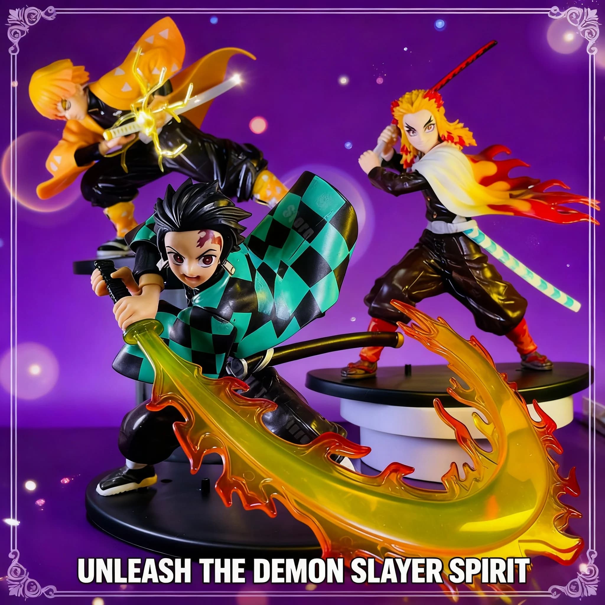 Hot Demon Slayer Anime Figure Tanjirou Agatsuma Zenitsu Kyoujurou Anime Action Figure PVC Model Collection Toy Gift for Kids