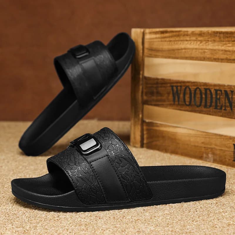 Ciabatte da uomo per esterni e interni, casual, antiscivolo, con fondo morbido, con chiusura a strappo, alla moda, sandali estivi da spiaggia, infradito