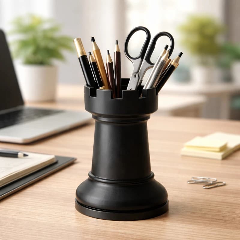 Portapenne e organizer per cosmetici a tema scacchi - Contenitore portatile da scrivania adatto per casa, ufficio, scuola, ritorno a scuola