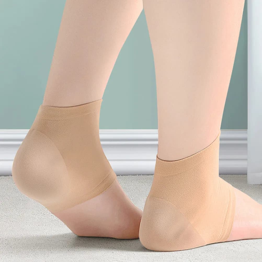 2 Paia di Protezioni per Tallone, Supporto per Caviglia, Fascia Compressiva Traspirante Antiscivolo, Copritallone per Fascite Plantare, Sollievo dal Dolore