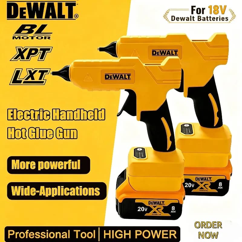 Dewalt Cordless Electric Handheld Hot Glue Gun Repair DIY Tool Hot Melt Welding Hot Air Gun Anti-scald Nozzle for 18V Battery