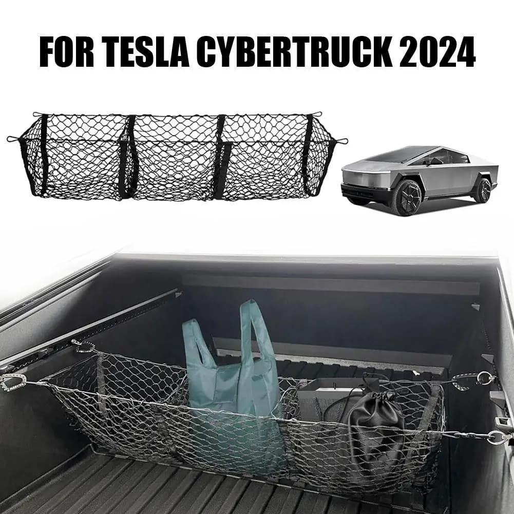 Per Tesla Cybertruck 2024 Trunk bagagli Net Mesh Storage Net Hammock Style 3/4 Grid Set Pickup Truck rete da carico elastica