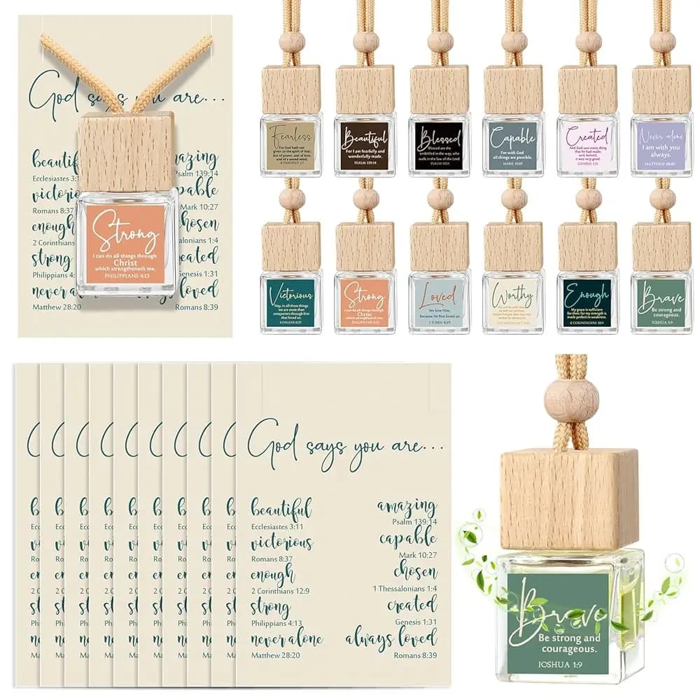 Spedizione Gratuita - Set da 36 Bottiglie Vuote da 8ml per Diffusori di Oli Essenziali, Regalo Religioso Cristiano per Chiesa e Auto