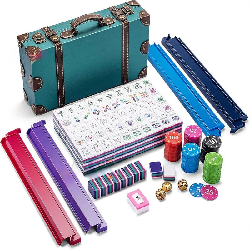 Nuovo Set Mahjong in Acrilico Viola CEYYOR 2026, Piastrelle di Cristallo di Lusso per il Gioco a Mano, Ideale per il Tempo Libero a Casa