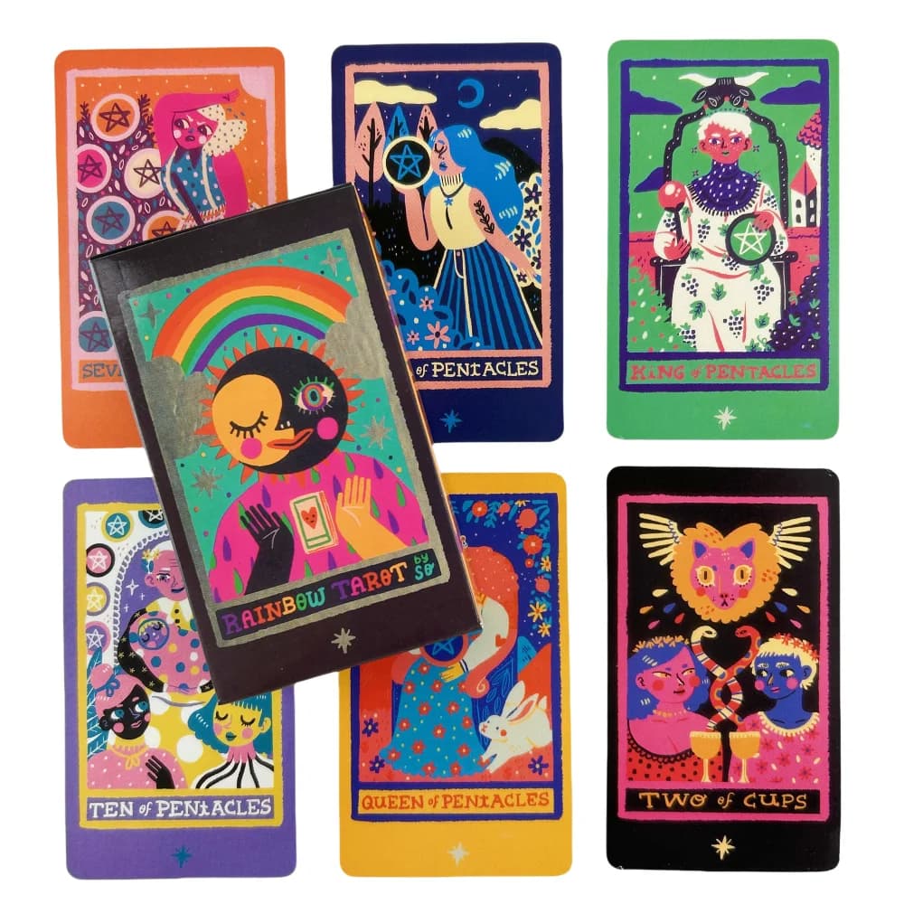Il Mazzo di Tarocchi Arcobaleno da 78 Carte, Gioco di Divinazione e Predizione del Futuro, Tarocchi per Principianti e Appassionati di Magia