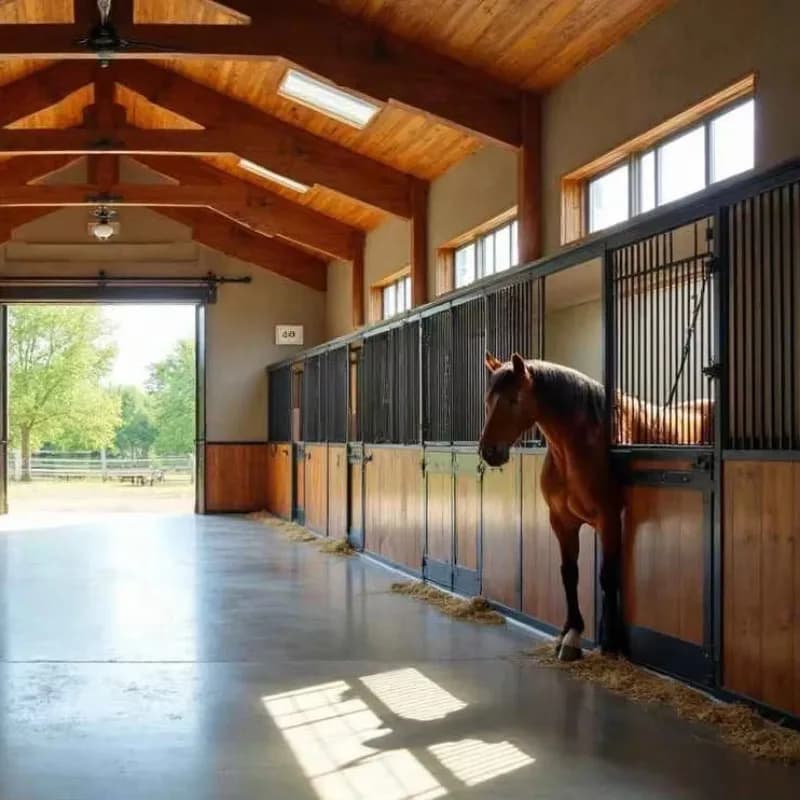Stalla per Cavalli Prefabbricata Modulare Personalizzabile per Proprietari di Cavalli Indipendenti, Aree di Alloggio all'Aperto e Uso Equestre Temporaneo