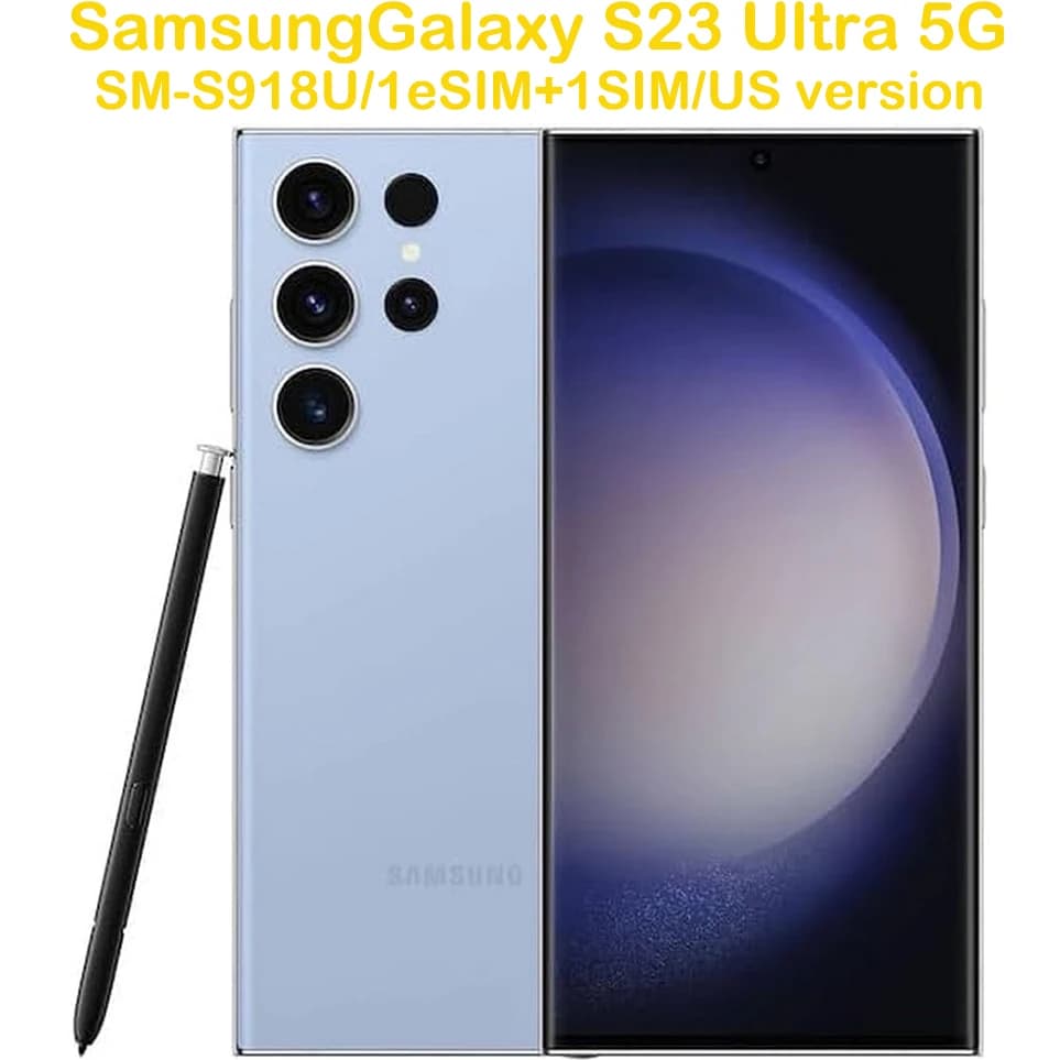 Samsung Galaxy S23 Ultra 5G S918U Usato, Smartphone Android con Schermo da 6,8 Pollici, NFC, Batteria 5000mAh, Ricarica 45W, Quad Camera 200MP, Versione USA con AI