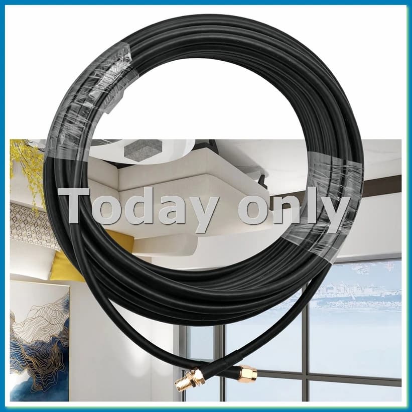 Cavo di Prolunga Antenna WiFi SMA 10M, da SMA Maschio a SMA Femmina, Cavo Coassiale RG58 a Bassa Perdita per 2G/3G/4G LTE-A79U
