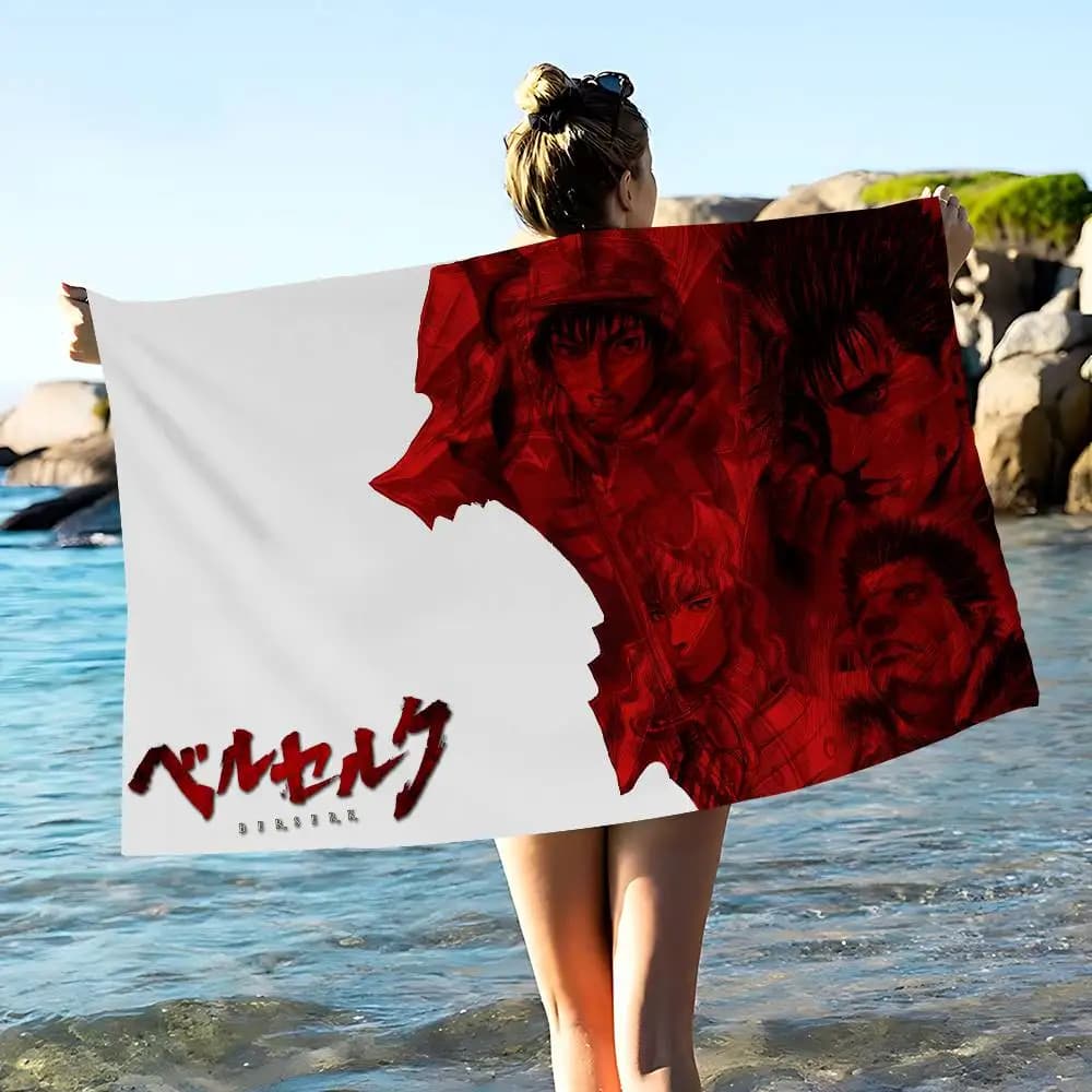 B-Berserk Guts Grandi asciugamani da spiaggia in microfibra, asciugamano ad asciugatura rapida, asciugamano da spiaggia, asciugamano da piscina per viaggi, nuoto, yoga