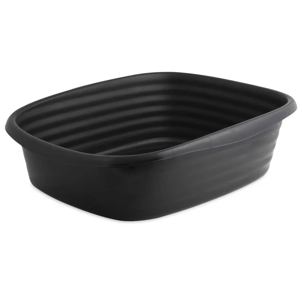 Large Open Top Cat Litter Box Plastic Recycled Litter Pan for Big Cats Extra Wide High Sided Non Slip Bottom Easy to Clean Durable Pet Supplies