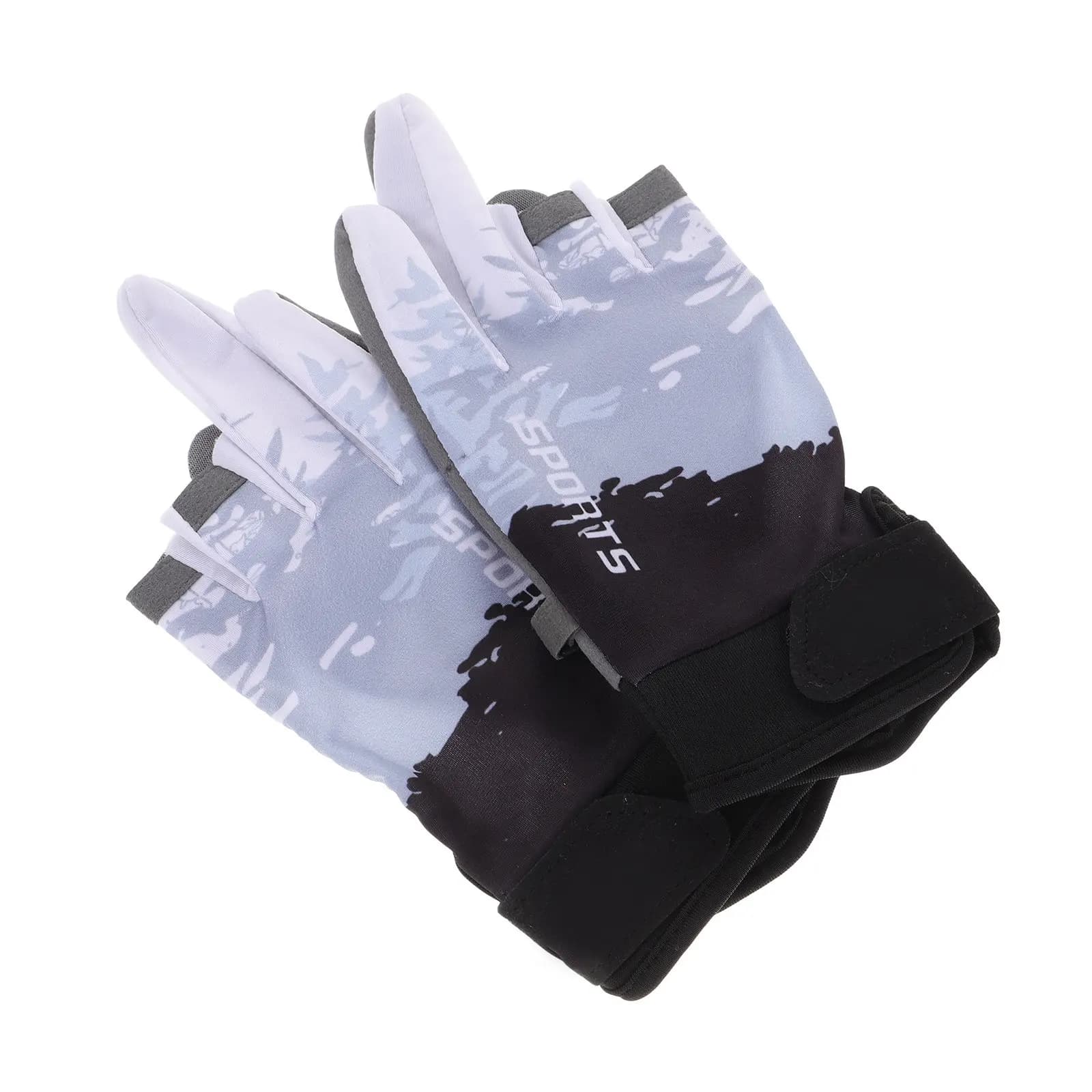 1 paio di guanti da pesca traspiranti con protezione UV, design senza dita, palmo antiscivolo per donne e uomini, ciclismo, biliardo, kayak, escursionismo
