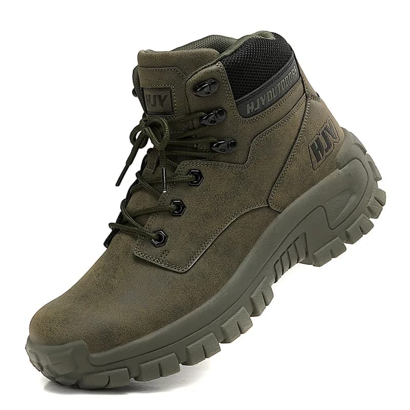 New Outdoor Hiking Shoes Men Lace-up Anti-slip Breathable Ankle Boots Men Thick-soled Shock-absorbing Casual Sports Shoes