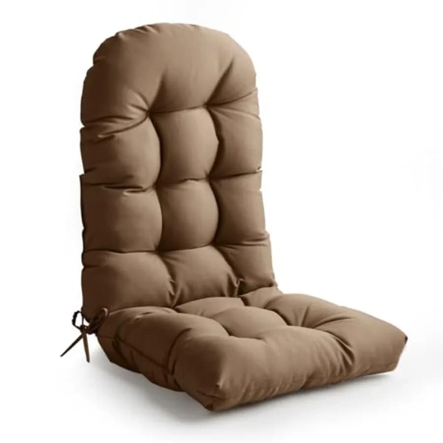 Cuscino per sedia Adirondack con schienale alto, cuscini da patio con lacci regolabili 48.8x20.4x4.3, cuscino trapuntato impermeabile resistente allo sbiadimento