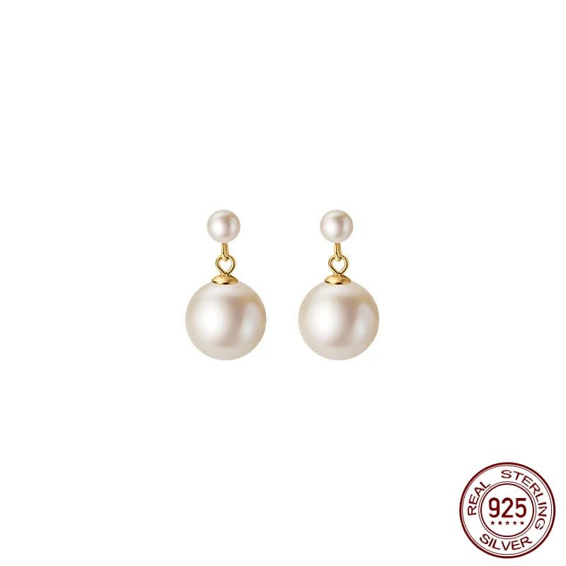 La Monada Stud Earrings For Women 925 Sterling Short Hanging Synthetic Pearls Woman Earring Silver 925 Earring Jewelry Female