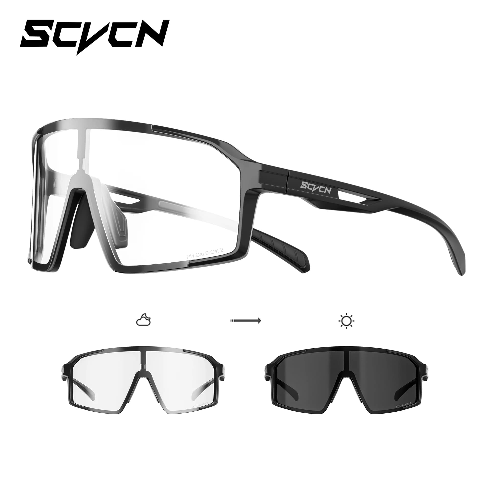 Occhiali da Ciclismo SCVCN per Uomo, Protezione UV400, Occhiali da Sole per Attività all'Aperto, Guida, MTB, Bici da Strada, Sport, Corsa 2026