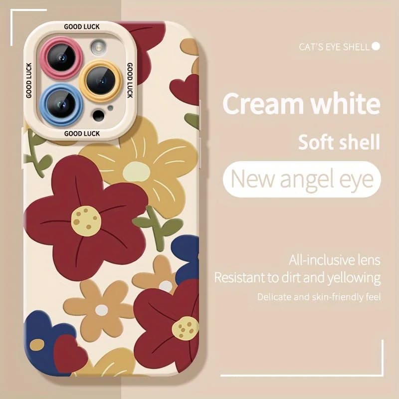 Cartoon flower frosted TPU phone case suitable for iPhone 17 16 15 14 13 12 11 Pro/Max/Plus anti drop and shockproof back cover