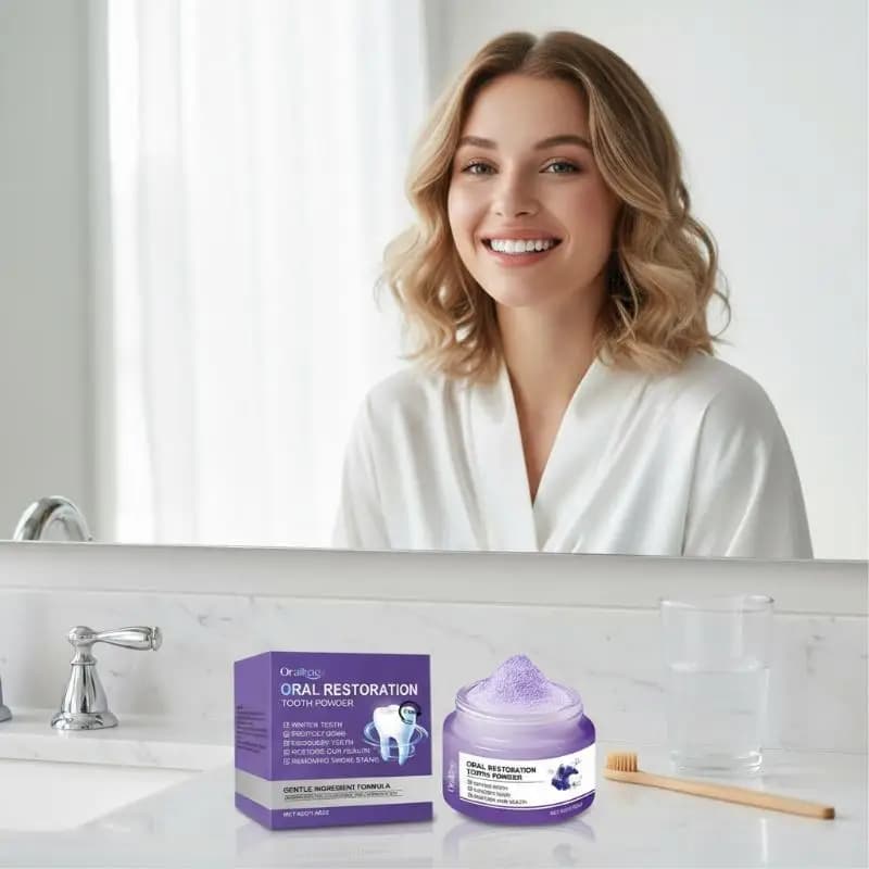 Advanced Purple Dentifricia Powder to Whiteen Tooths, Deep Cleaning, Genuine Protection, Oral Care with Sodium Bicarbonate for Family Use