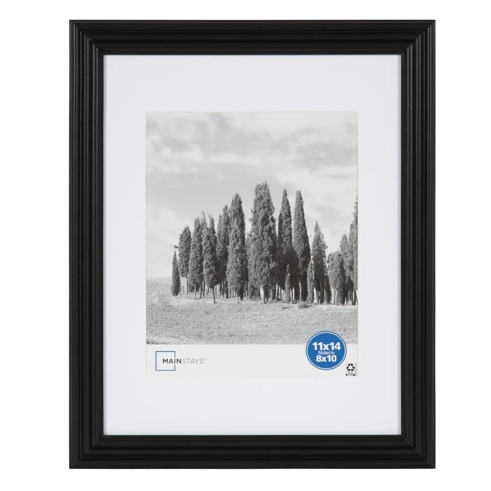8x10 Picture Frame Black Matted Gallery Traditional Wall Photo Frame for Display