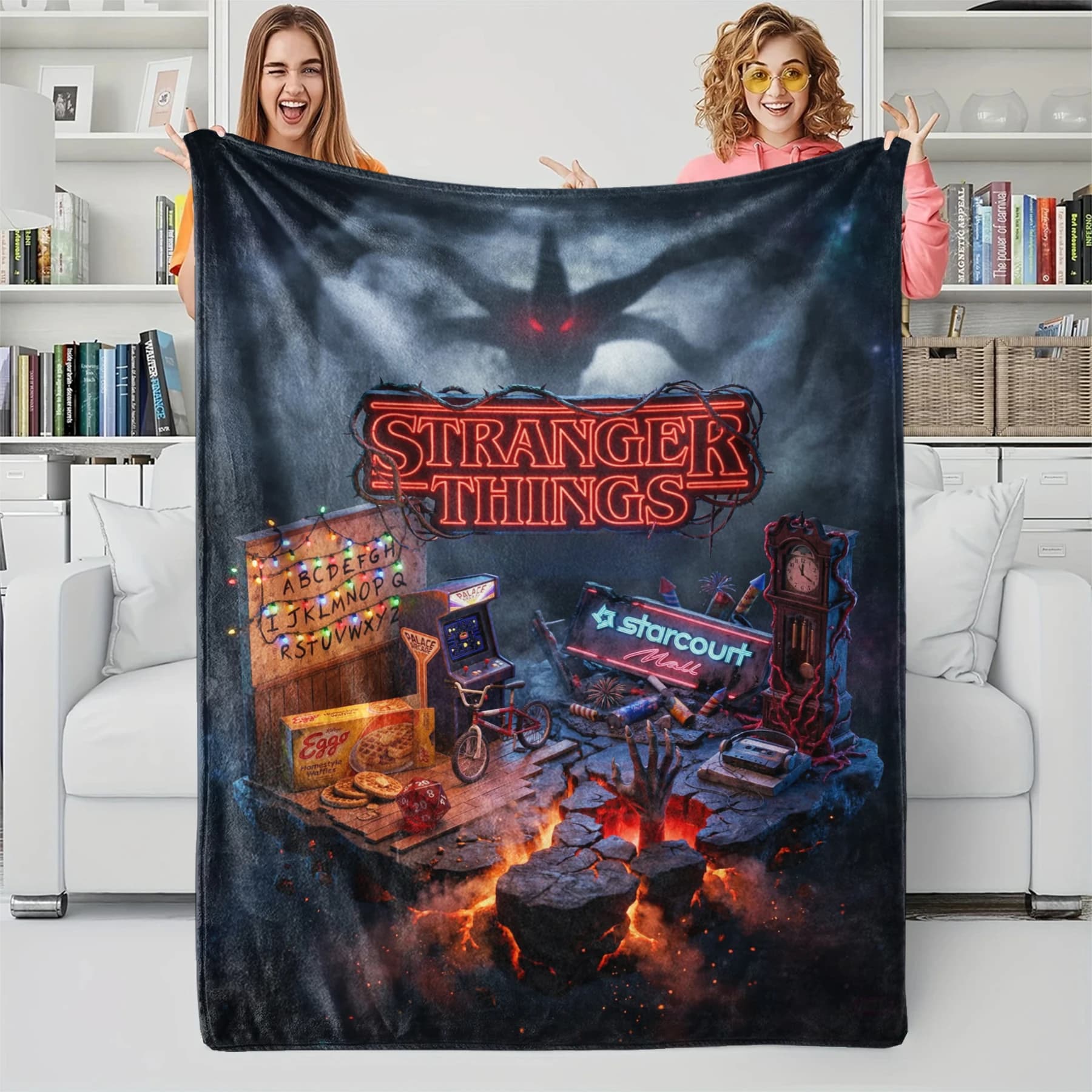 Stranger Things Alphabet Coperta da parete in flanella Arredamento camera da letto Deco Chambre Divano letto Regalo caldo Coperta da pisolino morbida e confortevole