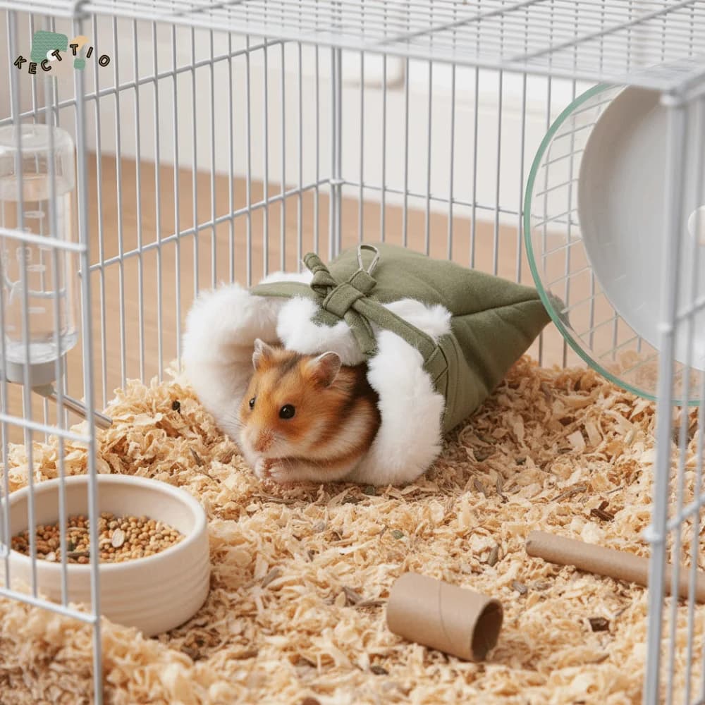 Small pets bed Hot fur bag for hamsters Convenient plush nest for wind hamsters Soft non-slip cotton nest for pets Use for small pets