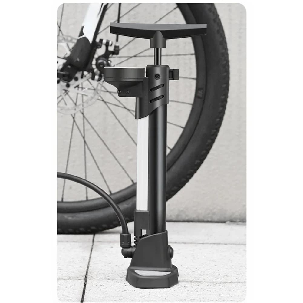 Pompa per Bicicletta Verticale 160 PSI ad Alta Pressione, Cilindro per Gonfiaggio Bici, Corpo in Acciaio Inossidabile e Lunghezza 40cm