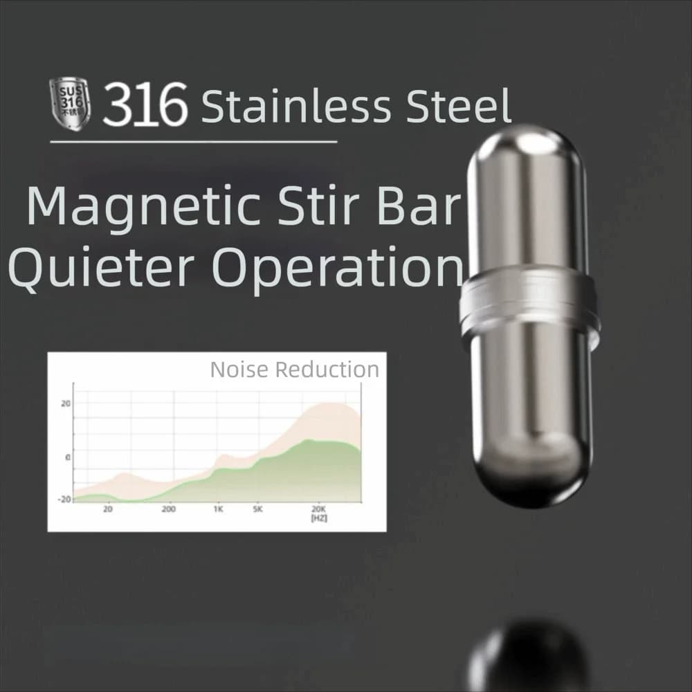 316 Stainless Steel Magnetic Stir Bar Silent Self-Balancing High Temperature Resistance Stainless Steel Mute Rotor Stable Speed