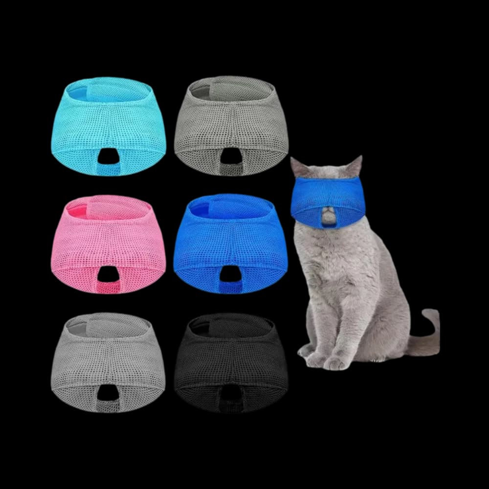 Museruola per gatti traspirante Mesh colorato anti morso Bocca per gatti Forniture per toelettatura per animali domestici