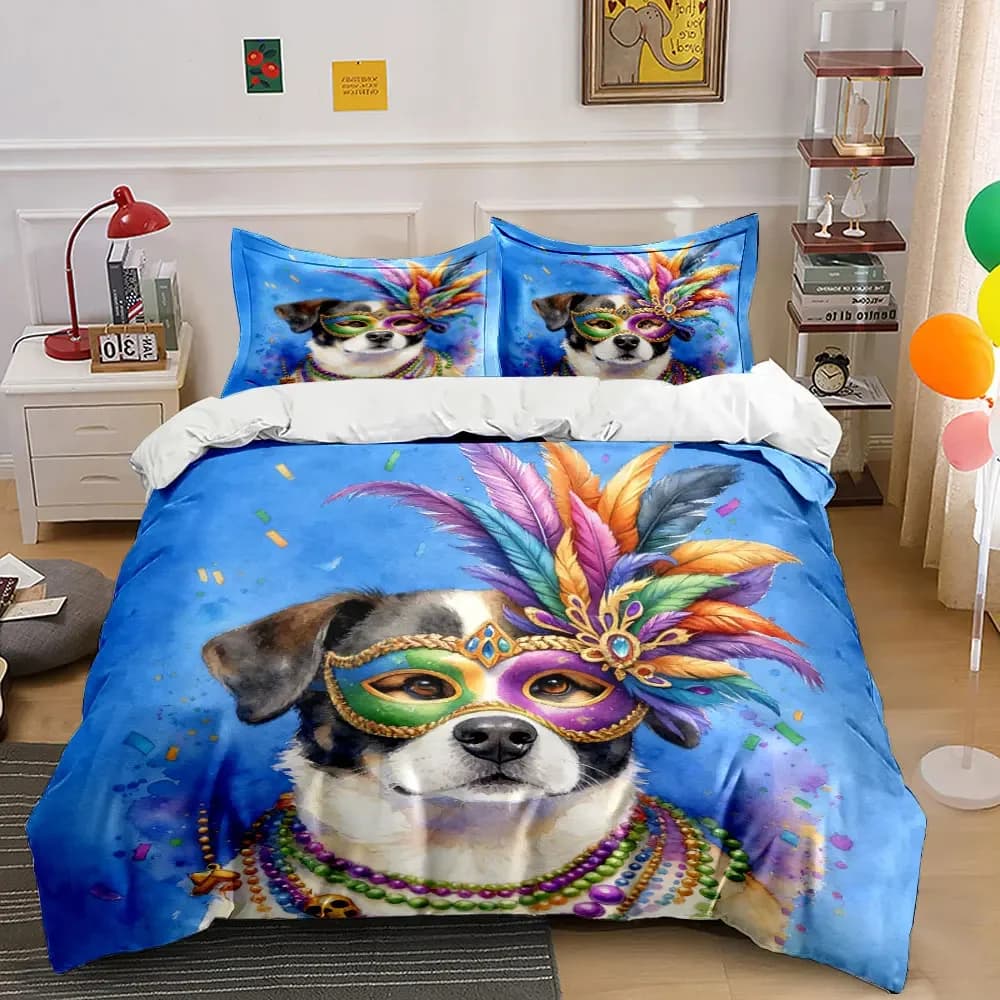 Set per Festa di Carnevale Colorata, Set Copripiumino Morbido e Confortevole, Include 1 Copripiumino e 2 Federe, Regalo