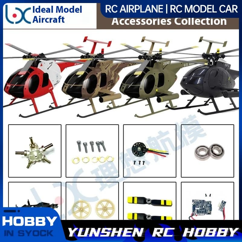 C189 Md500 Accessori per elicotteri per uccelli Motore a conchiglia Pagaia principale Pagaia a coda Disco trasversale Carrello di atterraggio Telecomando
