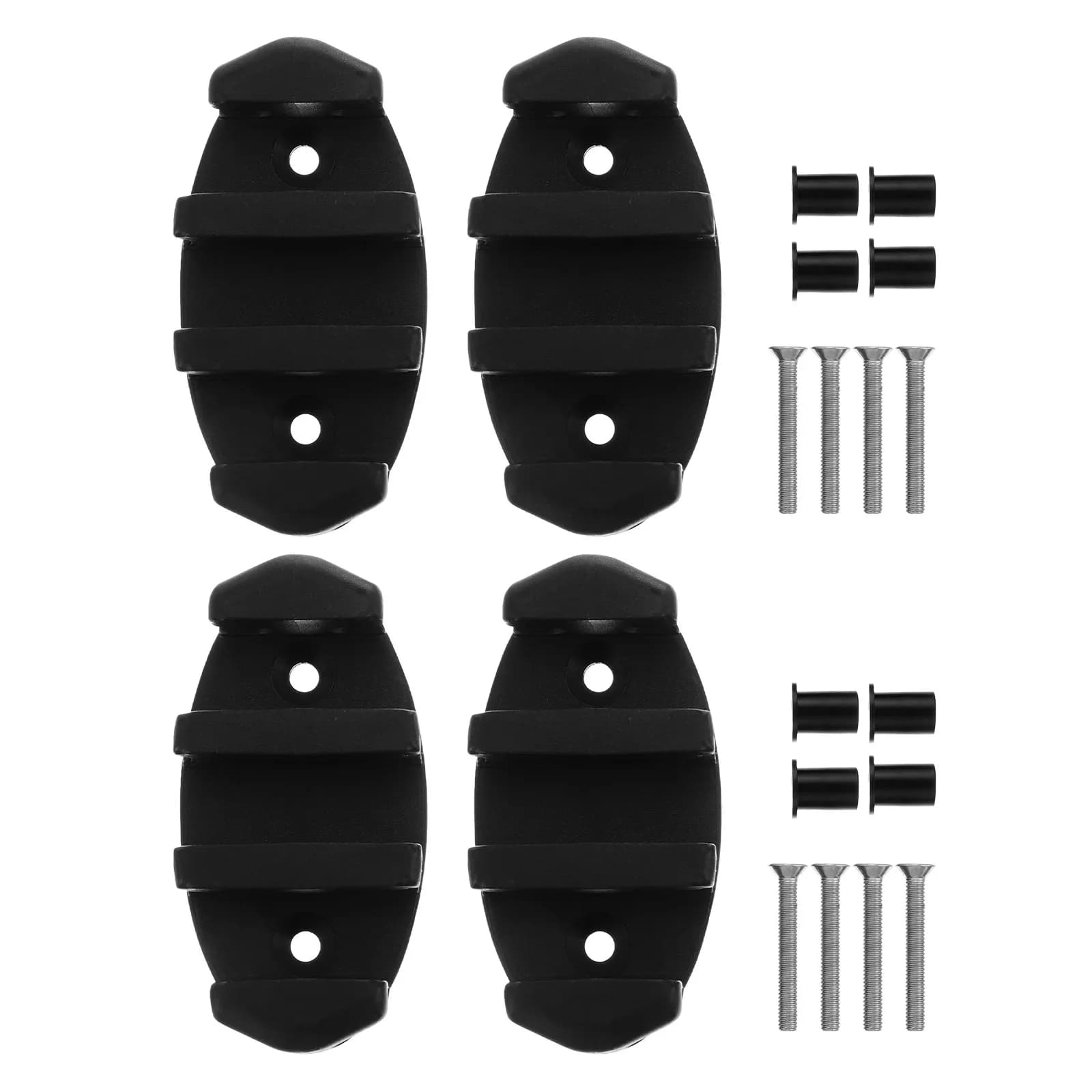 4 Pezzi Morsetti per Corde Nautiche in Nylon, Morsetti da Ponte Neri per Kayak, Canoa, Barca, Accessori per Ormeggio Imbarcazioni