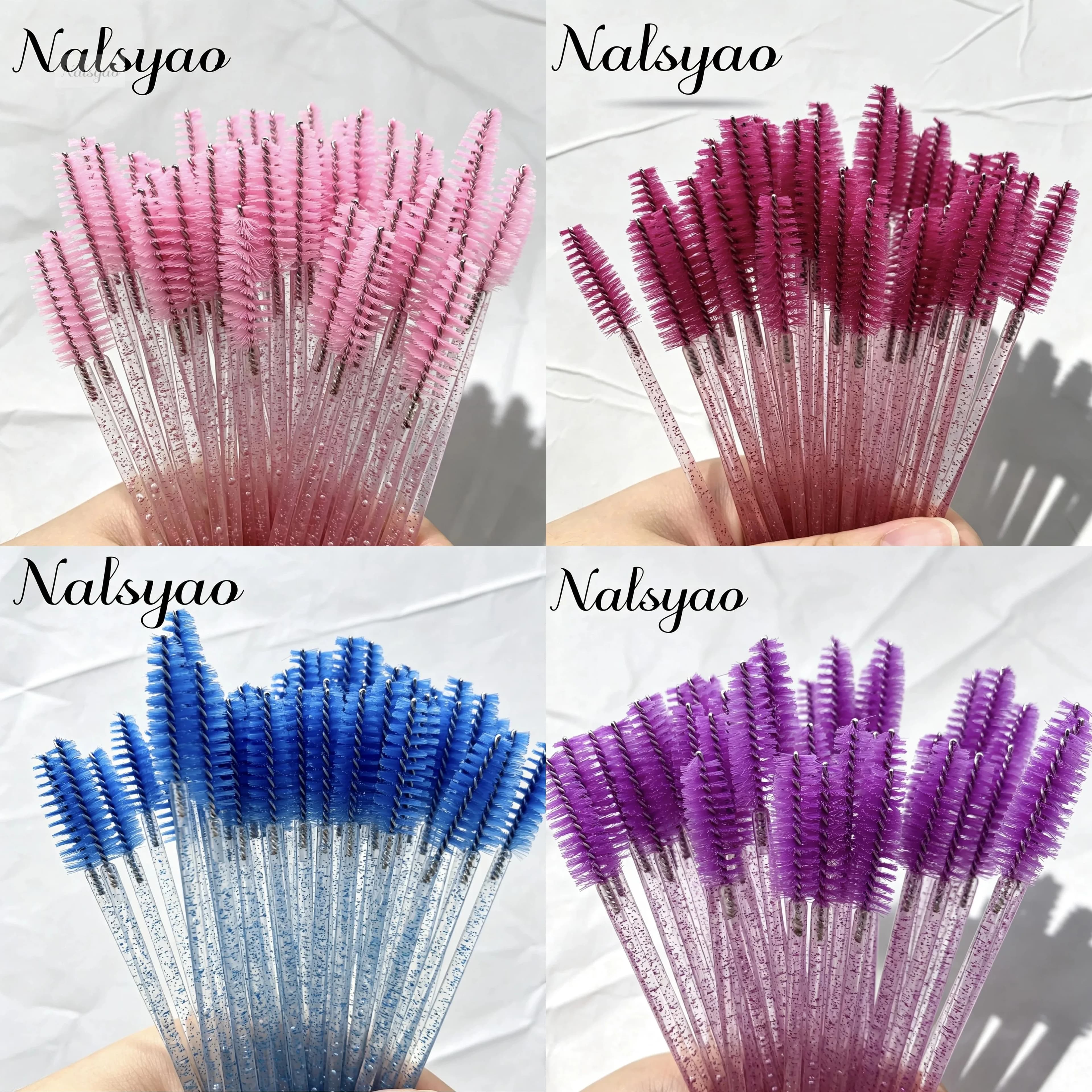 200Pcs Disposable Eyelash Brush Mascara Wand Applicator Spoolie Propeller Eyebrow Makeup Brushes Set Beauty Tools