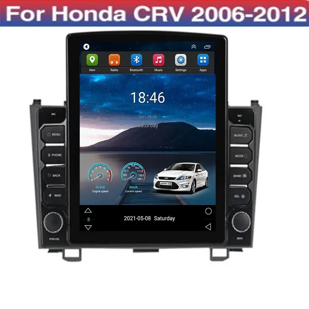 9.7" Android 14 For HONDA CRV 2006 - 2011 Tesla Type Car Radio Multimedia Video Player Navigation GPS RDS Camera no dvd