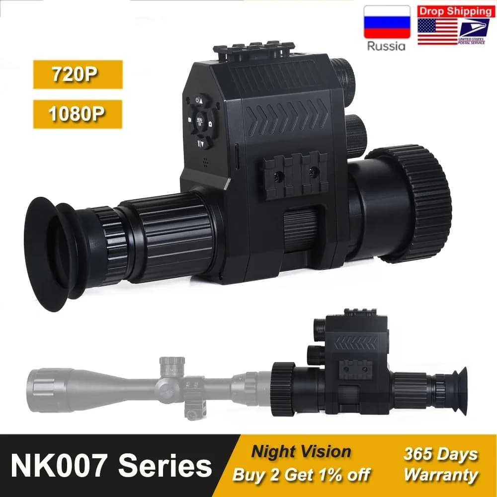 Megaorei Night Visore for Hunting, Optical Monocular with Infrared Camera, Photo and Video Recording, 200-400M at Buio NK007