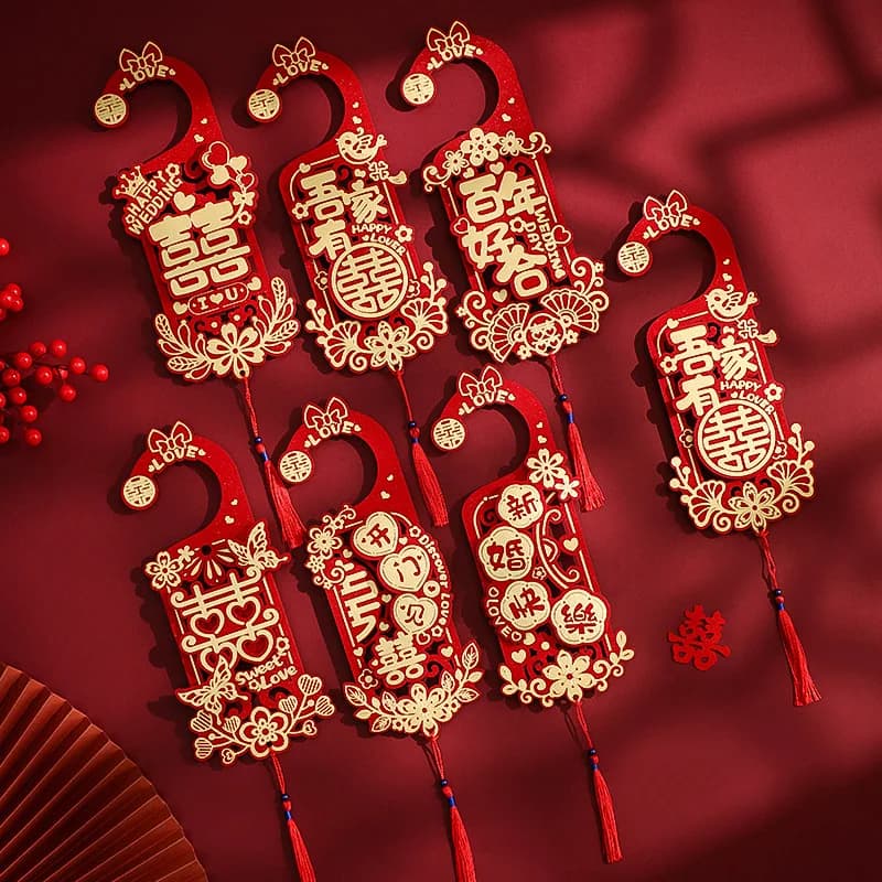 Wedding Doorknob Pendant Wedding Room Decoration Wedding New Room Living Room Decoration Happy Hanging Jewelry Wedding Supplies