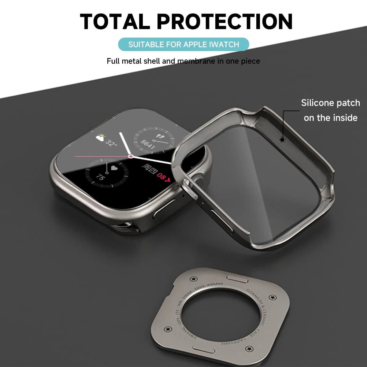 Custodia Aolly per Apple Watch S11/10 42mm 44mm 45mm 46mm 49mm, Cover Protettiva Completa con Bumper per iWatch Serie 11 10 9 8 7 6, Protezione Schermo