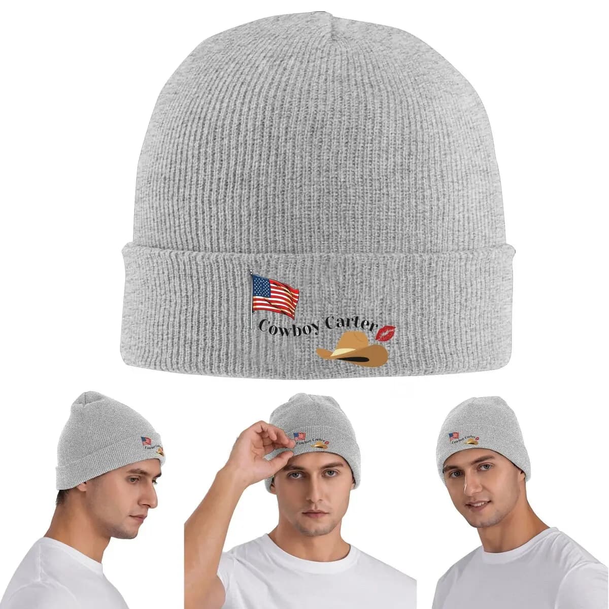 Cowboy Carter Warm Knitted Cap Winter Knit Bonnet Hat Skullies Beanies Hip Hop Caps for Unisex