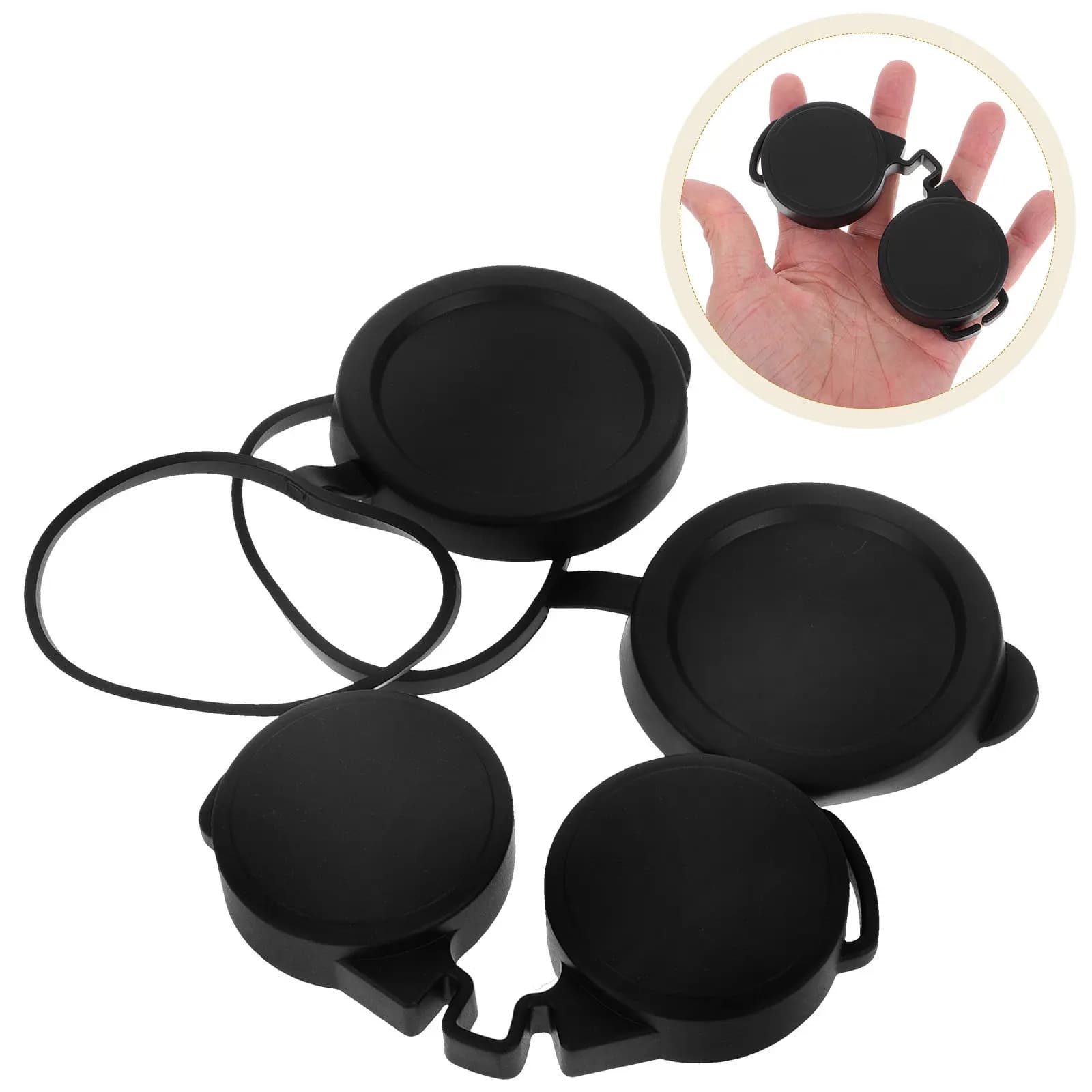 Set di 3 Copriobiettivi in Gomma per Binocolo, Protezione Impermeabile per Lenti, Accessori per Osservazione all'Aperto