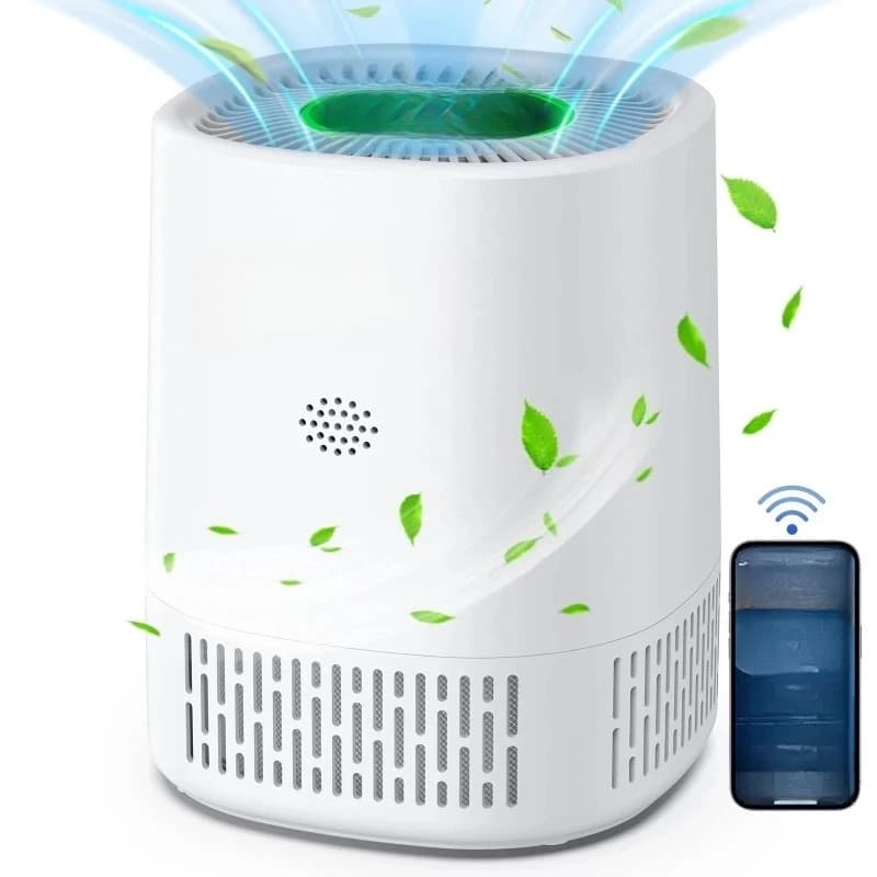 Bedroom air purifier, cleaner with sponge filter, pet dander odor, dust, office, desktop