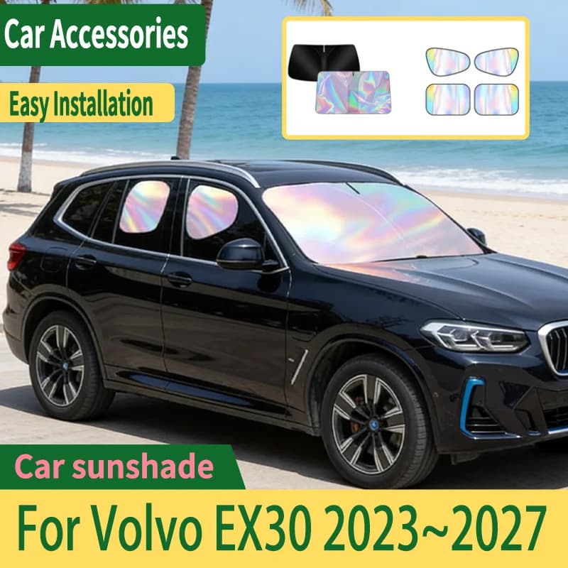 Car Windshield Sun Visor For Volvo EX30 2023~2027 2025 2026 Foldable Reflector Sunshade Heat Insulation Summer Auto Accessories