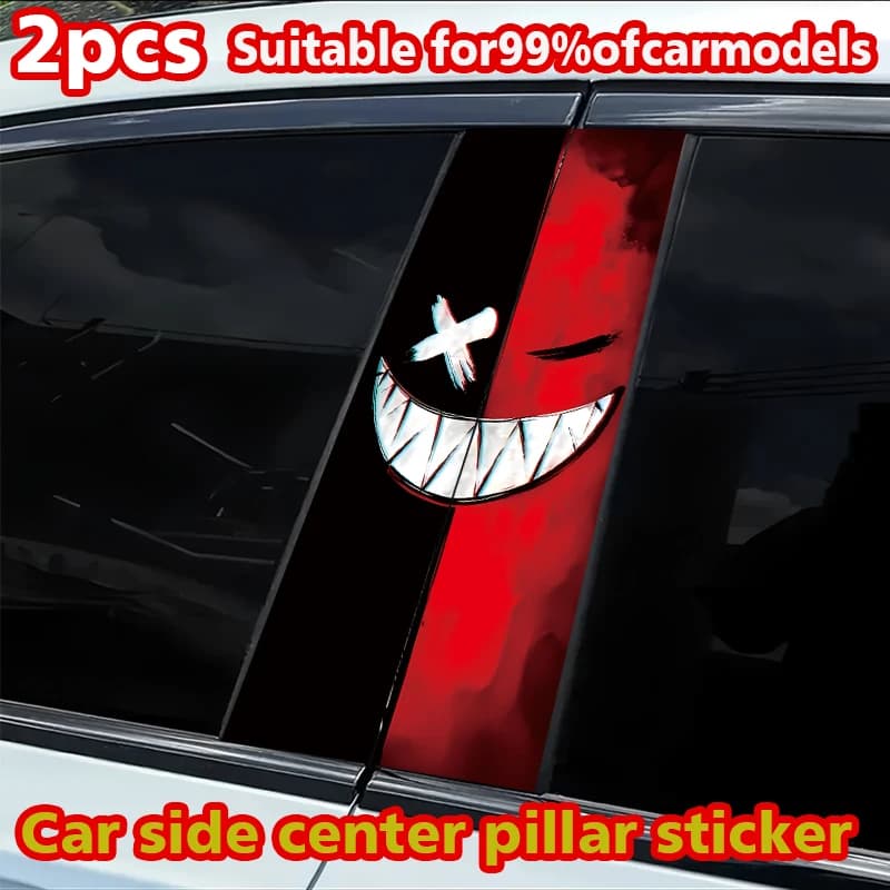 2 stickers for car mount B, custom scratch-resistant stickers with smiley face