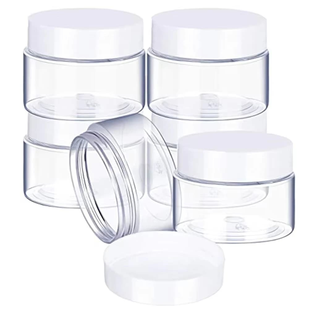 6 pcs/lot 30/50/60/80ml Empty Plastic Cosmetic Vase Makeup Vase Bottles Transparent Sample Shade Lips Container