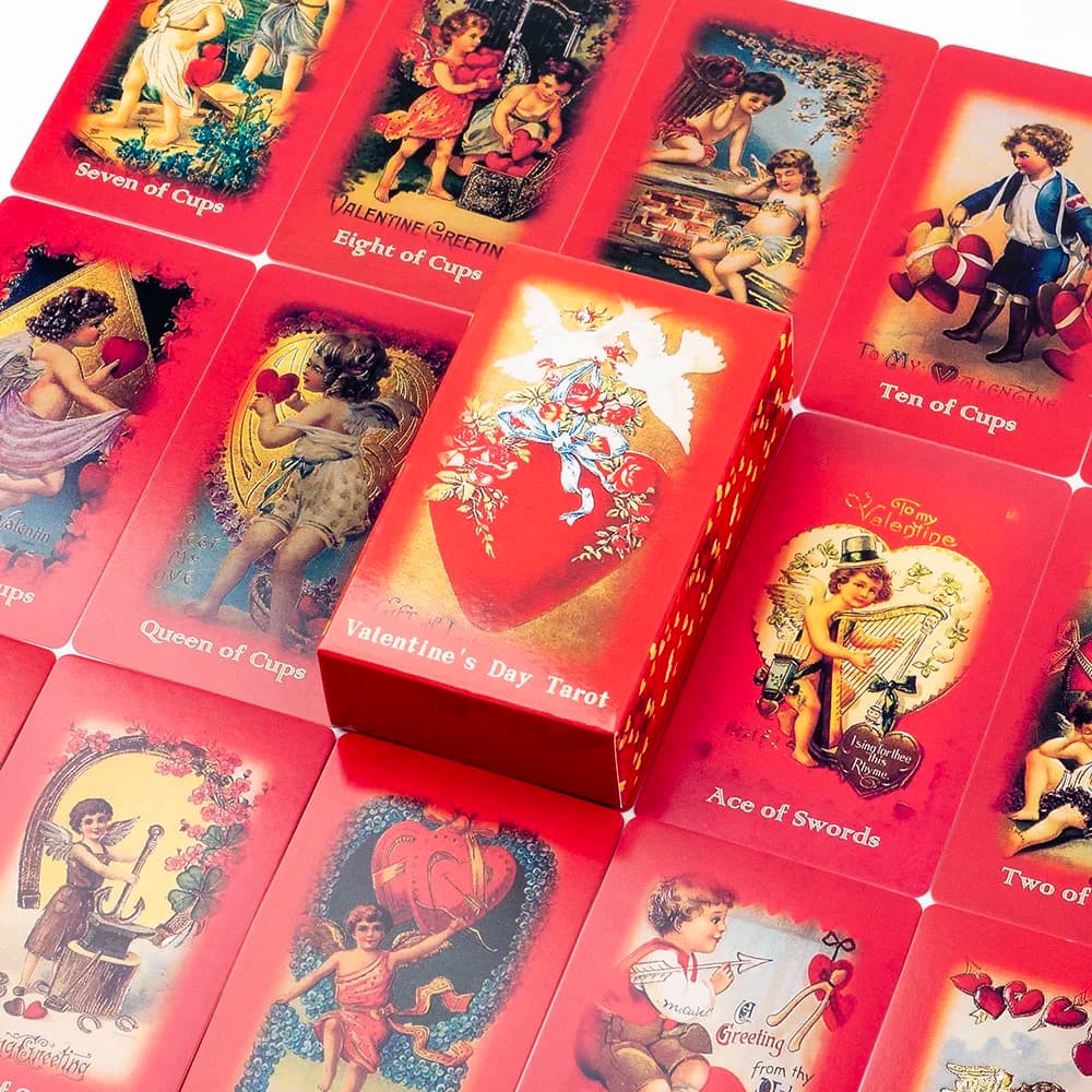 Mazzo di tarocchi da 79 carte di San Valentino Magic Arts Love Carte Oracle per giochi di gruppo Dimensioni da tavolo 10,3 * 6 cm