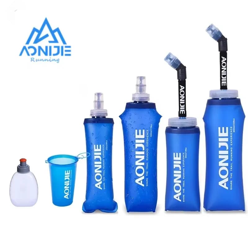AONIJIE 250ml 500ml Soft Flask Folding Collapsible Water Bottle TPU BPA-Free for Running Hydration Pack Waist Bag Vest SD09 SD10