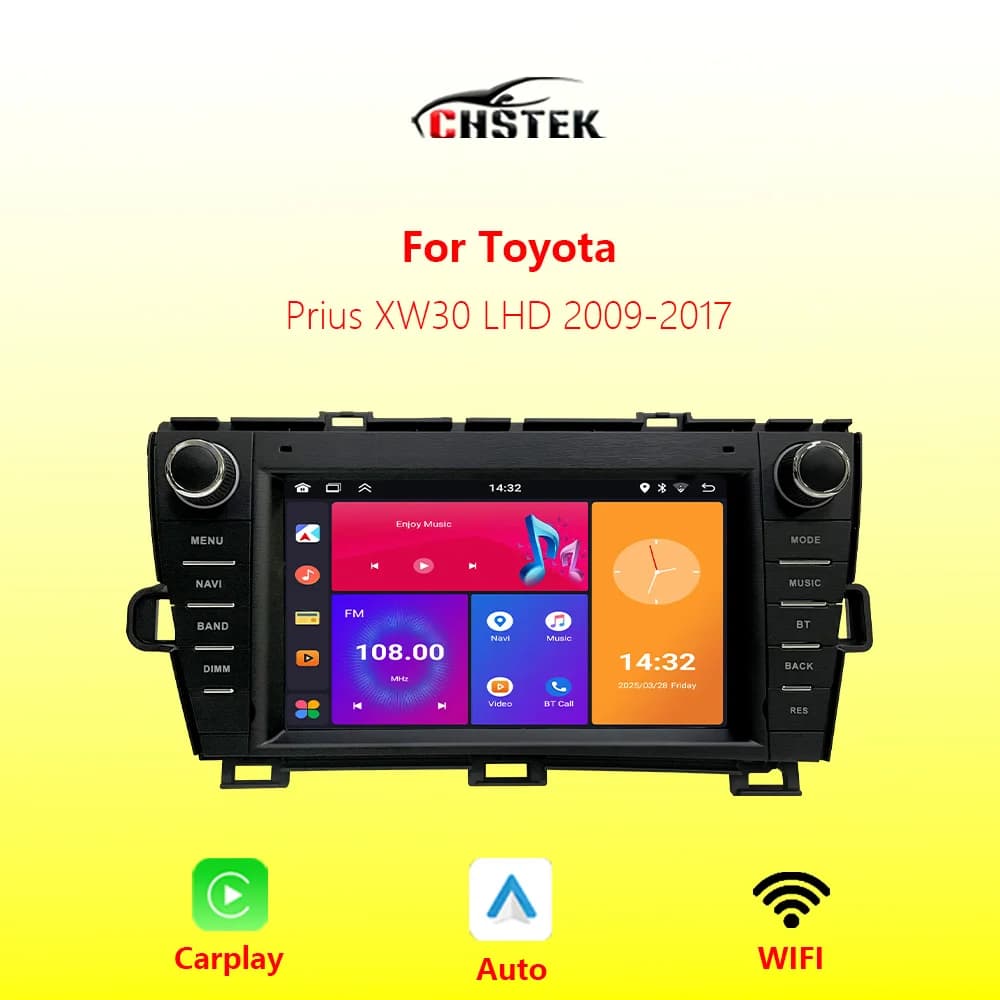 Autoradio Stereo Carplay GPS Per Toyota XW30 Prius LHD 2009-2017 Lettore Multimediale di Navigazione Bluetooth WIFI Android Auto CHSTEK