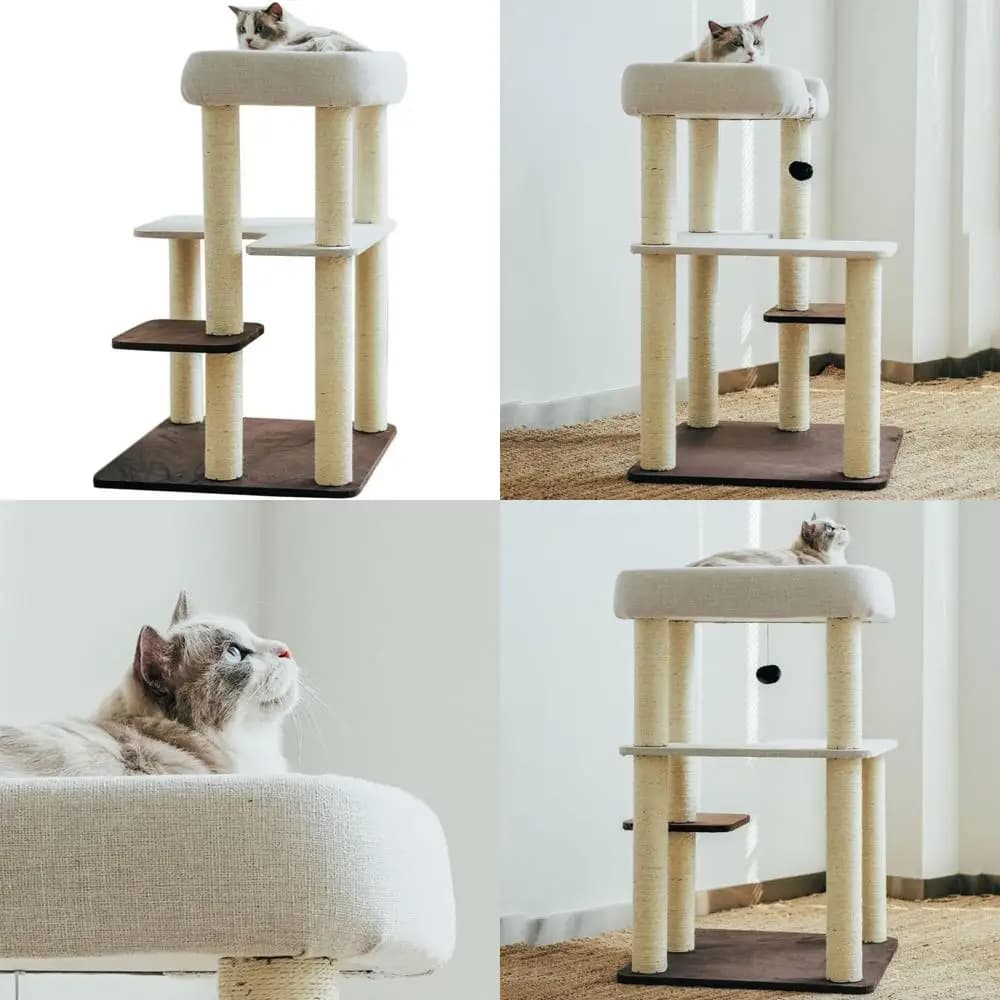Telaio per arrampicata su albero per gatti di grandi dimensioni per carichi pesanti con lettiera per gatti fino a 20 libbre