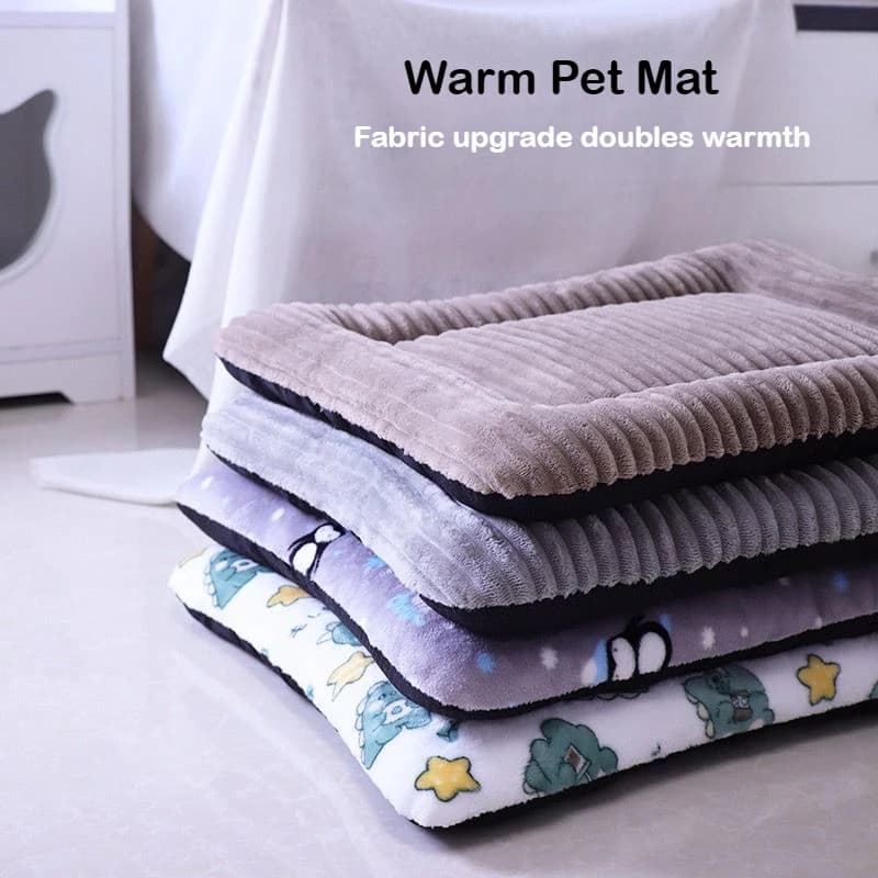 Letto per gatti Case per cani Tappetino in cotone stampato per animali domestici Tappetino per cani autunnale e invernale addensato Tappetini per nido per gatti per cuccia rimovibile e lavabile